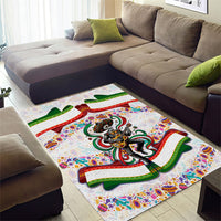 Cinco De Mayo Sugar Skull Mariachi Area Rug Mexican Fiesta Floral Skeleton Guitar Folk Art