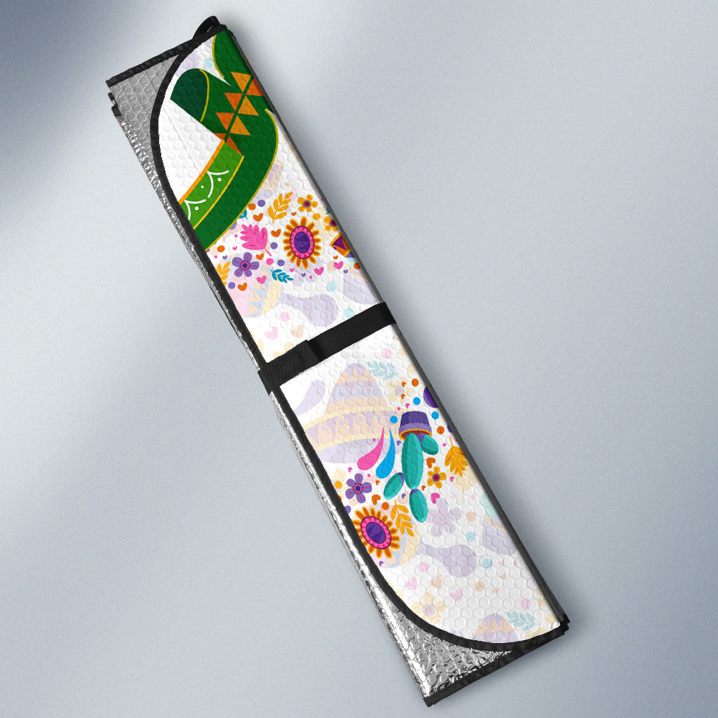 Cinco De Mayo Sugar Skull Mariachi Auto Sun Shade Mexican Fiesta Floral Skeleton Guitar Folk Art
