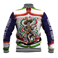 Cinco De Mayo Sugar Skull Mariachi Baseball Jacket Mexican Fiesta Floral Skeleton Guitar Folk Art