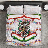 Cinco De Mayo Sugar Skull Mariachi Bedding Set Mexican Fiesta Floral Skeleton Guitar Folk Art