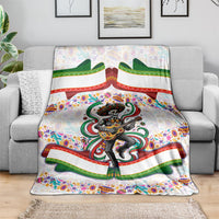Cinco De Mayo Sugar Skull Mariachi Blanket Mexican Fiesta Floral Skeleton Guitar Folk Art