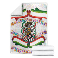 Cinco De Mayo Sugar Skull Mariachi Blanket Mexican Fiesta Floral Skeleton Guitar Folk Art
