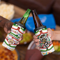 Cinco De Mayo Sugar Skull Mariachi 4 in 1 Can Cooler Tumbler Mexican Fiesta Floral Skeleton Guitar Folk Art