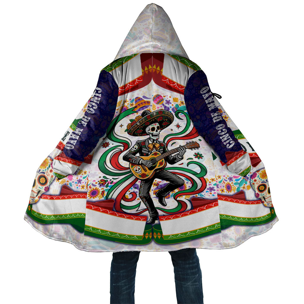 Cinco De Mayo Sugar Skull Mariachi Cloak Mexican Fiesta Floral Skeleton Guitar Folk Art