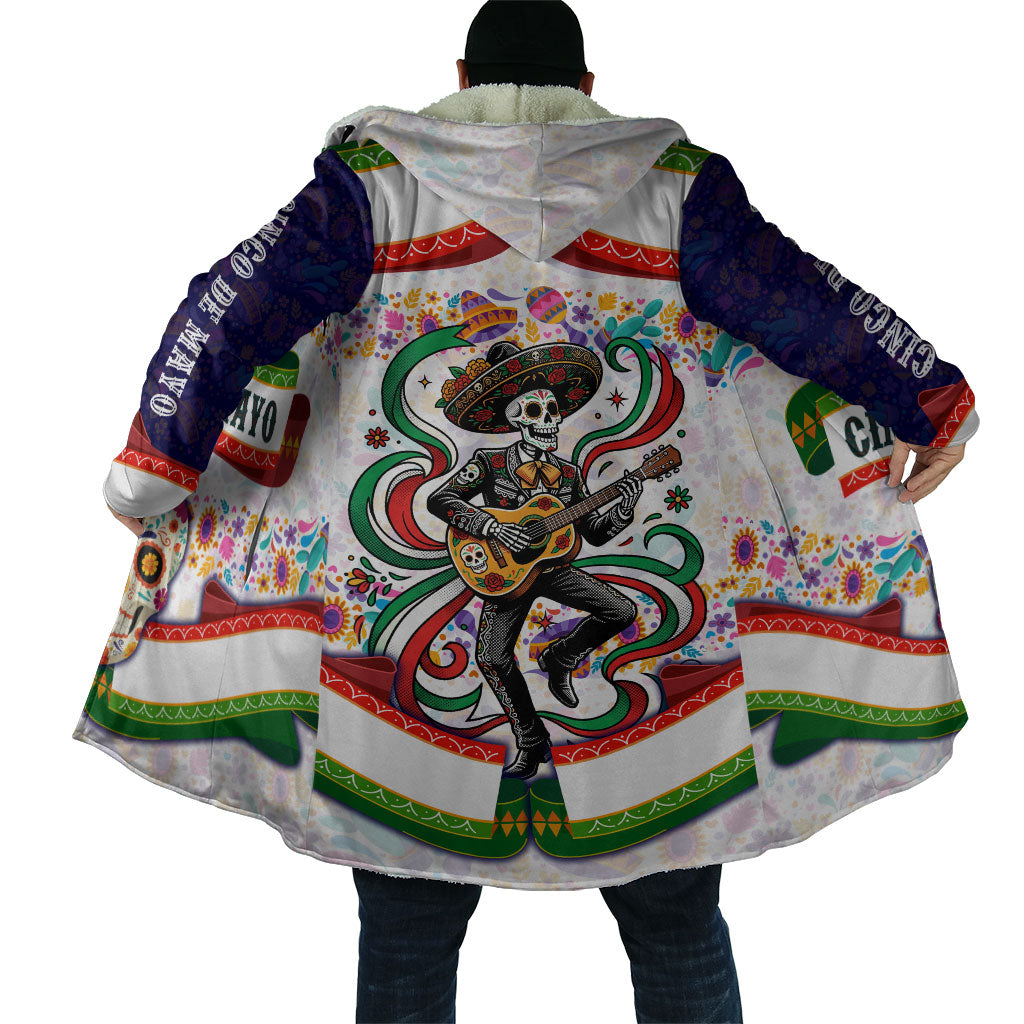 Cinco De Mayo Sugar Skull Mariachi Cloak Mexican Fiesta Floral Skeleton Guitar Folk Art