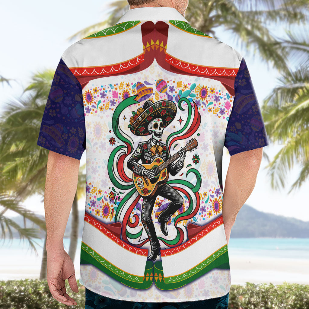 Cinco De Mayo Sugar Skull Mariachi Hawaiian Shirt Mexican Fiesta Floral Skeleton Guitar Folk Art