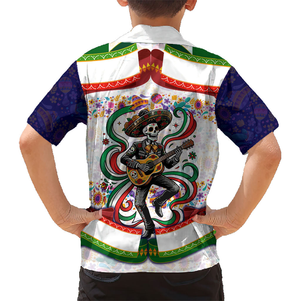 Cinco De Mayo Sugar Skull Mariachi Hawaiian Shirt Mexican Fiesta Floral Skeleton Guitar Folk Art