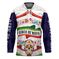 Cinco De Mayo Sugar Skull Mariachi Hockey Jersey Mexican Fiesta Floral Skeleton Guitar Folk Art
