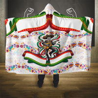 Cinco De Mayo Sugar Skull Mariachi Hooded Blanket Mexican Fiesta Floral Skeleton Guitar Folk Art
