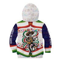 Cinco De Mayo Sugar Skull Mariachi Kid Hoodie Mexican Fiesta Floral Skeleton Guitar Folk Art