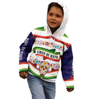Cinco De Mayo Sugar Skull Mariachi Kid Hoodie Mexican Fiesta Floral Skeleton Guitar Folk Art