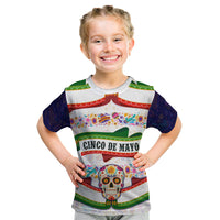 Cinco De Mayo Sugar Skull Mariachi Kid T Shirt Mexican Fiesta Floral Skeleton Guitar Folk Art