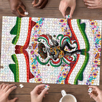 Cinco De Mayo Sugar Skull Mariachi Puzzle Mexican Fiesta Floral Skeleton Guitar Folk Art