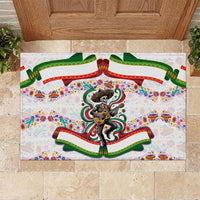 Cinco De Mayo Sugar Skull Mariachi Rubber Doormat Mexican Fiesta Floral Skeleton Guitar Folk Art