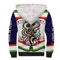 Cinco De Mayo Sugar Skull Mariachi Sherpa Hoodie Mexican Fiesta Floral Skeleton Guitar Folk Art