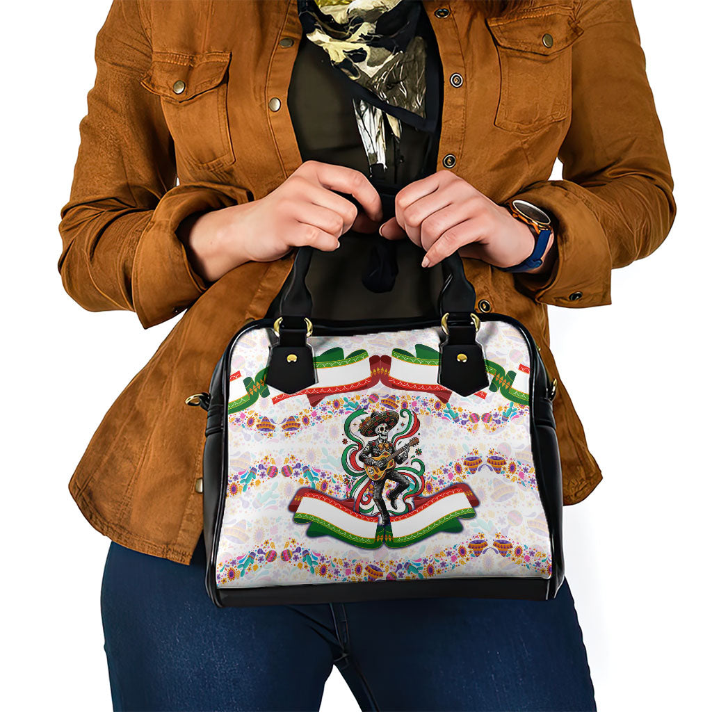 Cinco De Mayo Sugar Skull Mariachi Shoulder Handbag Mexican Fiesta Floral Skeleton Guitar Folk Art