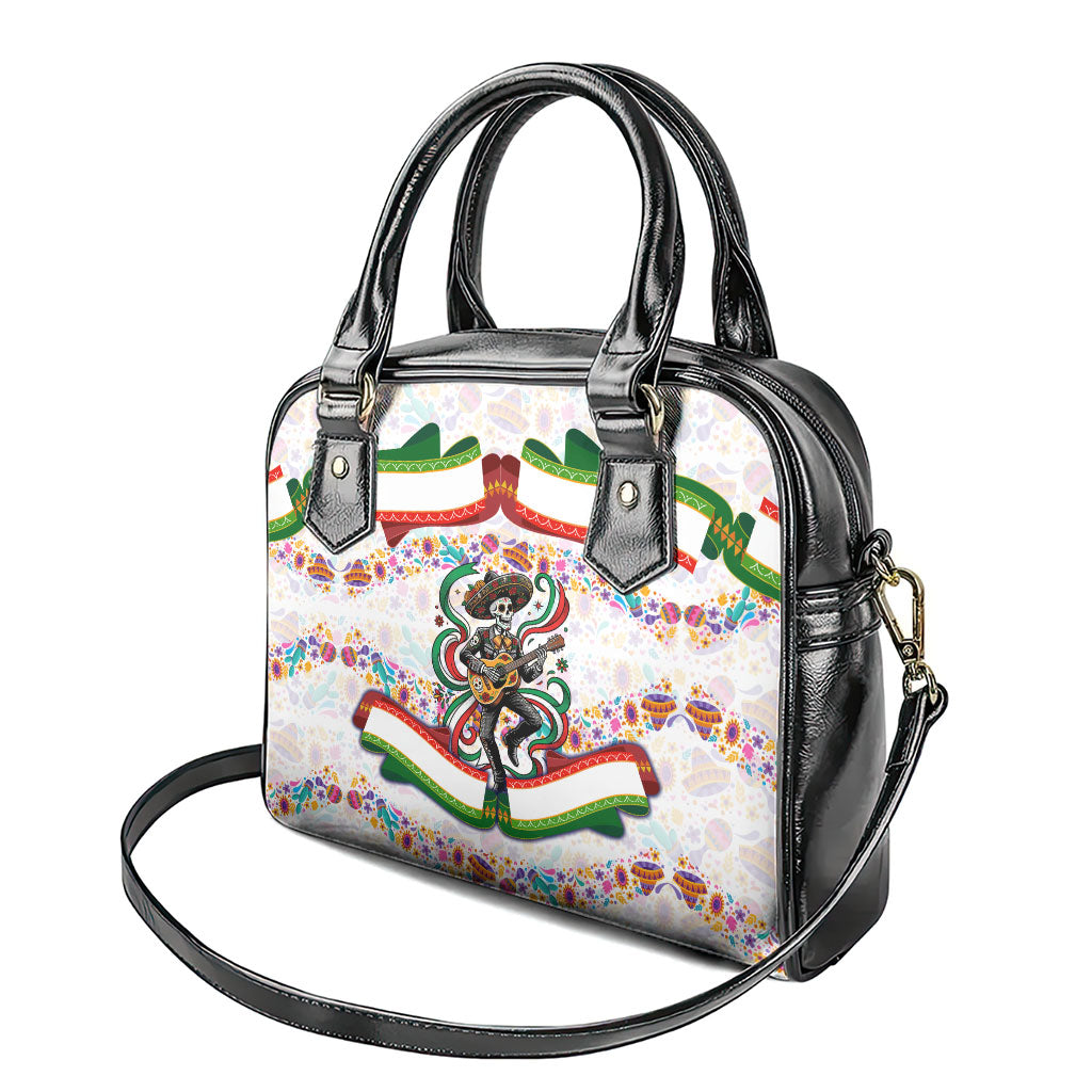Cinco De Mayo Sugar Skull Mariachi Shoulder Handbag Mexican Fiesta Floral Skeleton Guitar Folk Art