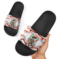 Cinco De Mayo Sugar Skull Mariachi Slide Sandals Mexican Fiesta Floral Skeleton Guitar Folk Art