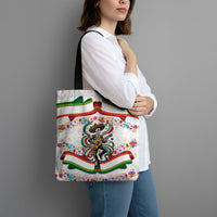 Cinco De Mayo Sugar Skull Mariachi Tote Bag Mexican Fiesta Floral Skeleton Guitar Folk Art