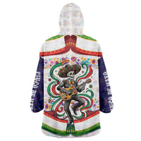 Cinco De Mayo Sugar Skull Mariachi Wearable Blanket Hoodie Mexican Fiesta Floral Skeleton Guitar Folk Art