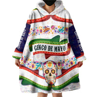 Cinco De Mayo Sugar Skull Mariachi Wearable Blanket Hoodie Mexican Fiesta Floral Skeleton Guitar Folk Art