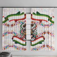 Cinco De Mayo Sugar Skull Mariachi Window Curtain Mexican Fiesta Floral Skeleton Guitar Folk Art