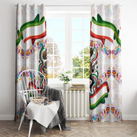 Cinco De Mayo Sugar Skull Mariachi Window Curtain Mexican Fiesta Floral Skeleton Guitar Folk Art