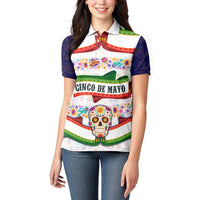Cinco De Mayo Sugar Skull Mariachi Women Polo Shirt Mexican Fiesta Floral Skeleton Guitar Folk Art