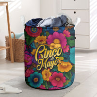 Cinco De Mayo Laundry Basket Mariachi Dancer - Vibrant Mexican Floral Fiesta Guitar Folk Art