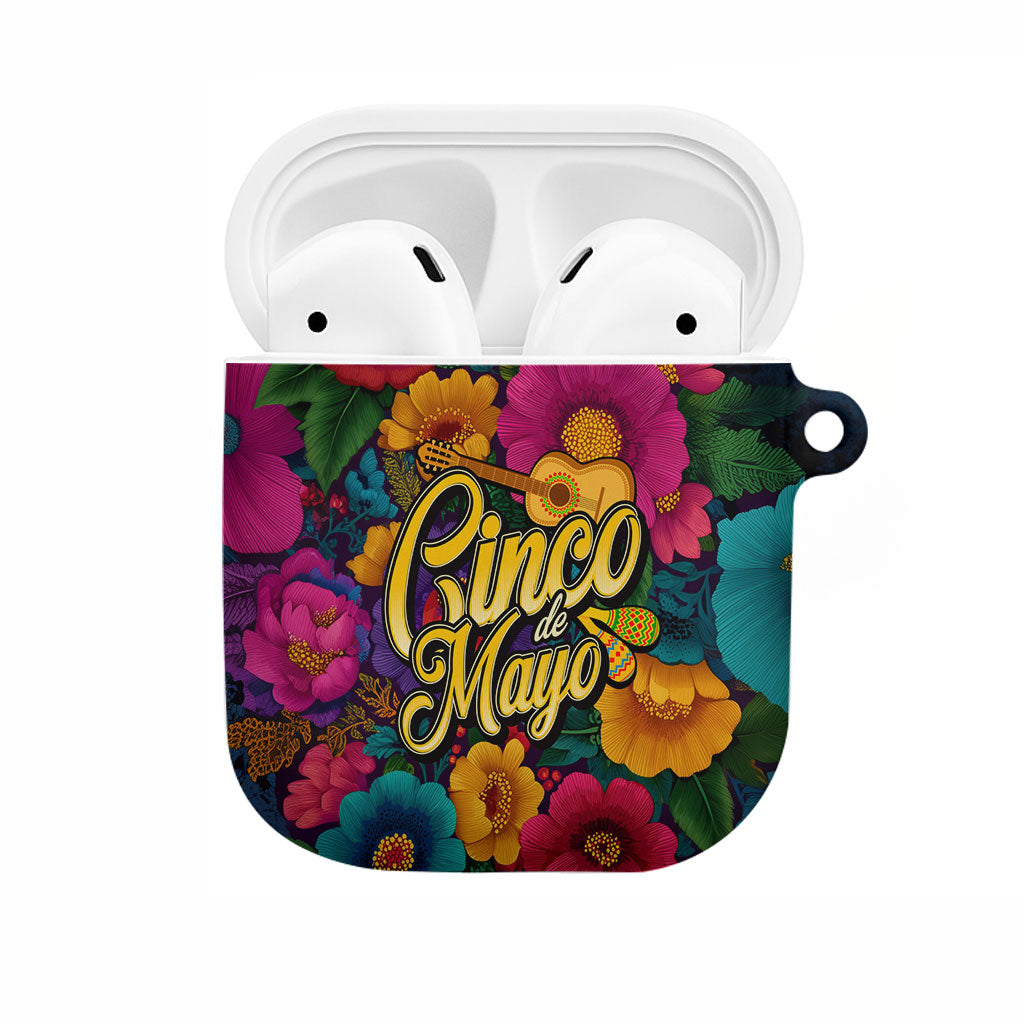 Cinco De Mayo AirPods Case Mariachi Dancer - Vibrant Mexican Floral Fiesta Guitar Folk Art