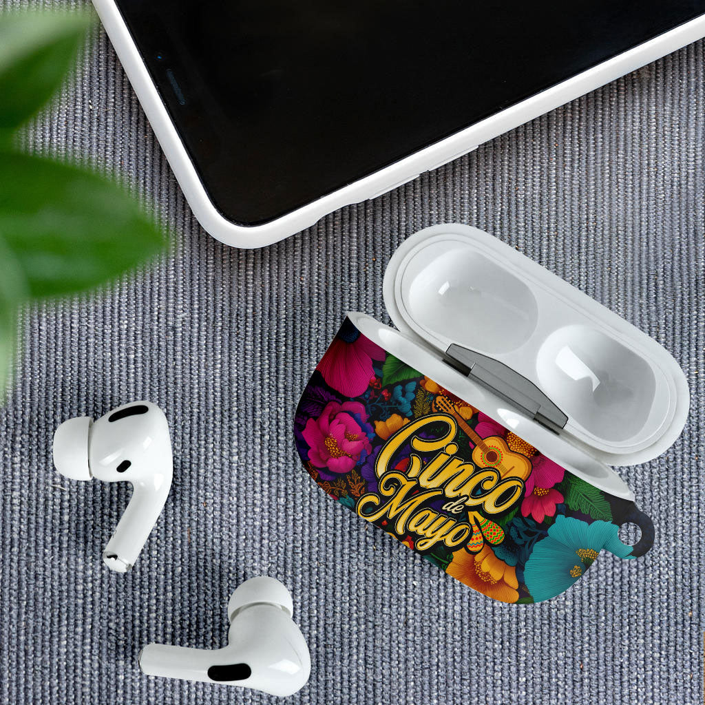 Cinco De Mayo AirPods Case Mariachi Dancer - Vibrant Mexican Floral Fiesta Guitar Folk Art