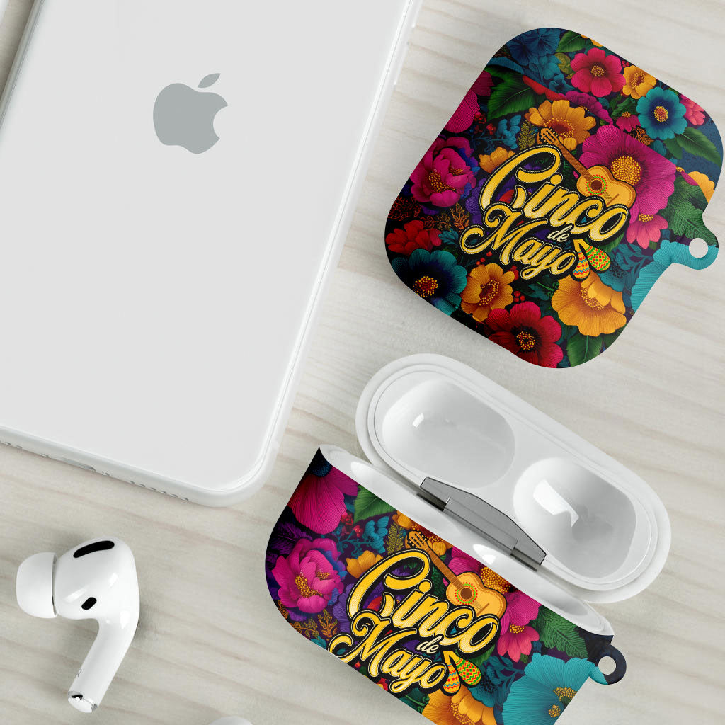 Cinco De Mayo AirPods Case Mariachi Dancer - Vibrant Mexican Floral Fiesta Guitar Folk Art
