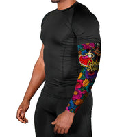 Cinco De Mayo Arm Sleeves Mariachi Dancer - Vibrant Mexican Floral Fiesta Guitar Folk Art