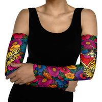 Cinco De Mayo Arm Sleeves Mariachi Dancer - Vibrant Mexican Floral Fiesta Guitar Folk Art