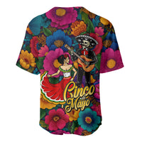 Cinco De Mayo Baseball Jersey Mariachi Dancer - Vibrant Mexican Floral Fiesta Guitar Folk Art