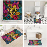 Cinco De Mayo Bathroom Set Mariachi Dancer - Vibrant Mexican Floral Fiesta Guitar Folk Art