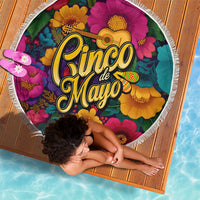 Cinco De Mayo Beach Blanket Mariachi Dancer - Vibrant Mexican Floral Fiesta Guitar Folk Art
