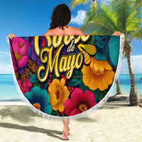 Cinco De Mayo Beach Blanket Mariachi Dancer - Vibrant Mexican Floral Fiesta Guitar Folk Art