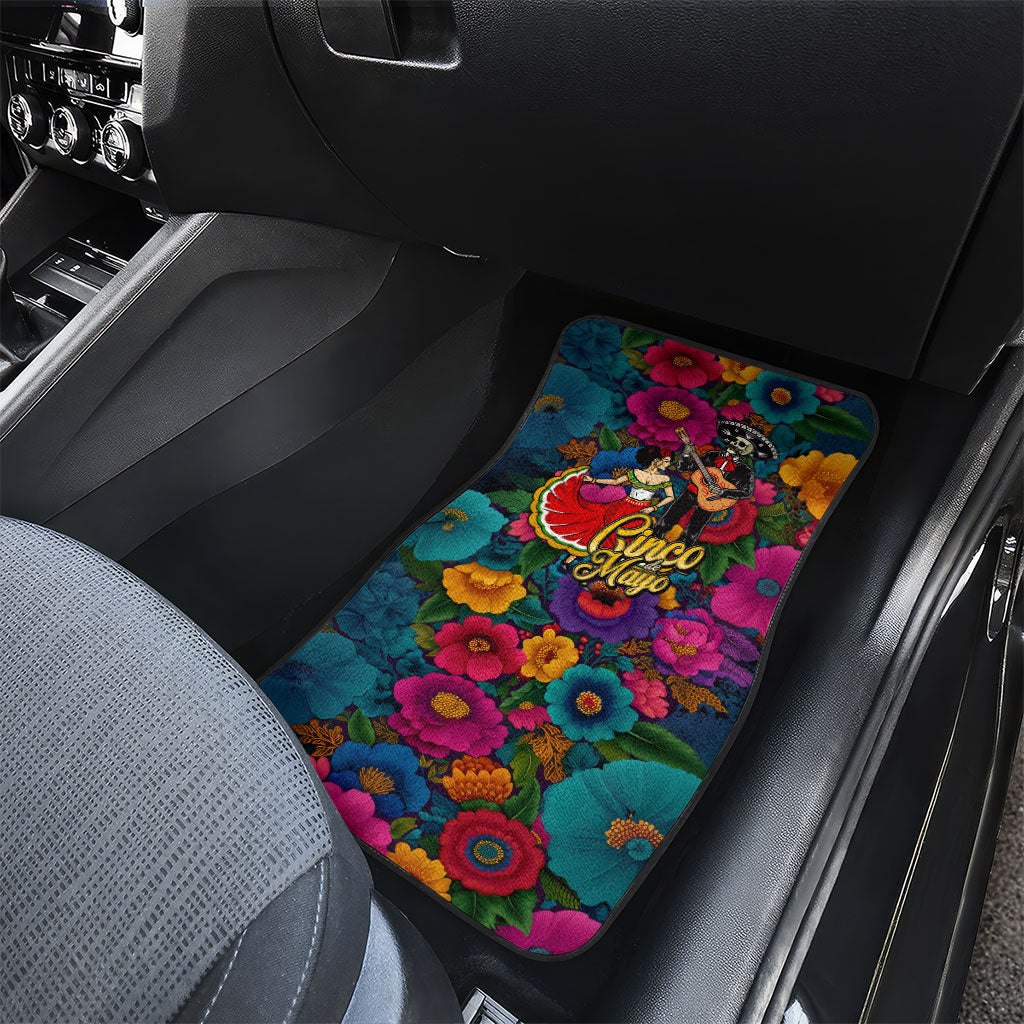 Cinco De Mayo Car Mats Mariachi Dancer - Vibrant Mexican Floral Fiesta Guitar Folk Art