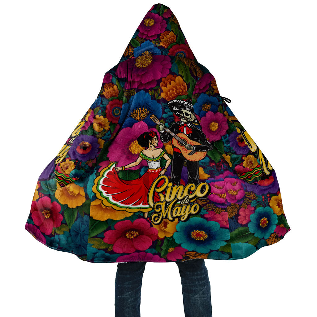 Cinco De Mayo Cloak Mariachi Dancer - Vibrant Mexican Floral Fiesta Guitar Folk Art