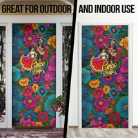 Cinco De Mayo Door Cover Mariachi Dancer - Vibrant Mexican Floral Fiesta Guitar Folk Art