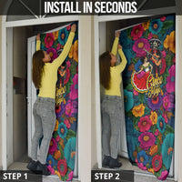 Cinco De Mayo Door Cover Mariachi Dancer - Vibrant Mexican Floral Fiesta Guitar Folk Art