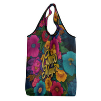 Cinco De Mayo Grocery Bag Mariachi Dancer - Vibrant Mexican Floral Fiesta Guitar Folk Art