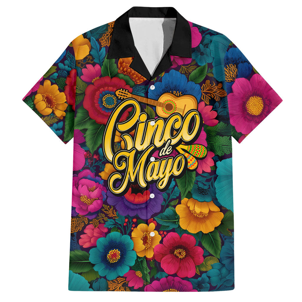 Cinco De Mayo Hawaiian Shirt Mariachi Dancer - Vibrant Mexican Floral Fiesta Guitar Folk Art