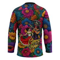 Cinco De Mayo Hockey Jersey Mariachi Dancer - Vibrant Mexican Floral Fiesta Guitar Folk Art