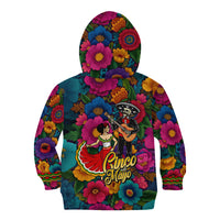Cinco De Mayo Kid Hoodie Mariachi Dancer - Vibrant Mexican Floral Fiesta Guitar Folk Art