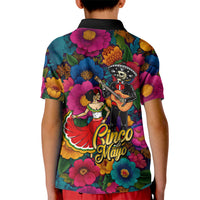 Cinco De Mayo Kid Polo Shirt Mariachi Dancer - Vibrant Mexican Floral Fiesta Guitar Folk Art