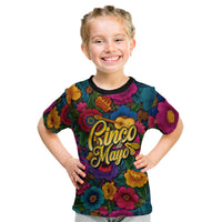 Cinco De Mayo Kid T Shirt Mariachi Dancer - Vibrant Mexican Floral Fiesta Guitar Folk Art