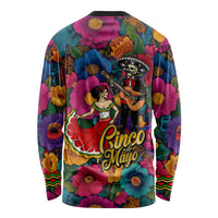 Cinco De Mayo Long Sleeve Shirt Mariachi Dancer - Vibrant Mexican Floral Fiesta Guitar Folk Art