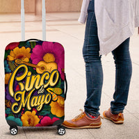Cinco De Mayo Luggage Cover Mariachi Dancer - Vibrant Mexican Floral Fiesta Guitar Folk Art